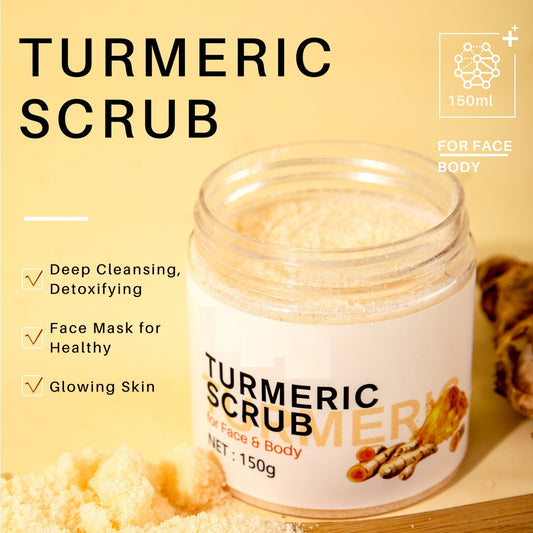 Exfoliante de cúrcuma suaviza el cuidado corporal irritado