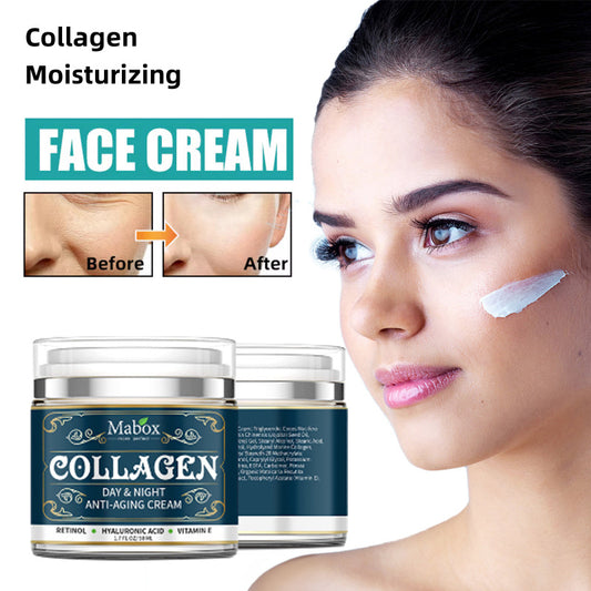 Crema facial hidratante de colágeno, productos para el cuidado de la piel, crema facial antienvejecimiento, hidratante y eliminador de arrugas.