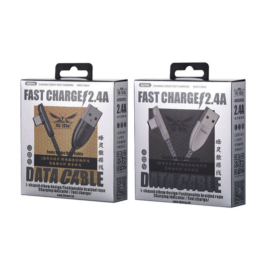 Cable de datos de codo trenzado