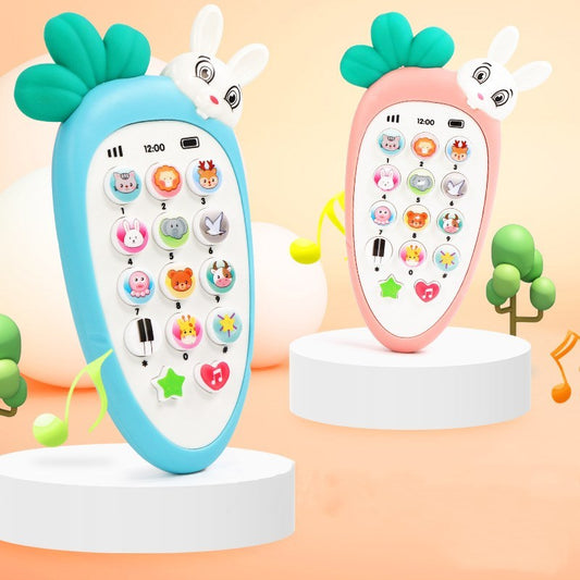 Juguete para teléfono móvil de rábano de música de simulación para niños