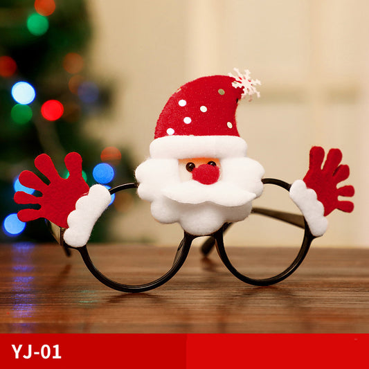 Marco de gafas navideñas, Papá Noel, muñeco de nieve, alce, accesorios de disfraces para niños, decoraciones navideñas para el hogar, decoración navideña