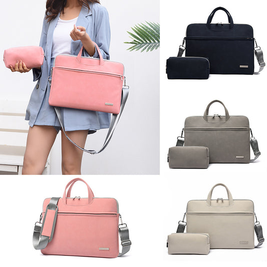 Bolso de piel sintética para portátil, maletín para MacBook Air de 13,3, 14 y 15,6 pulgadas.