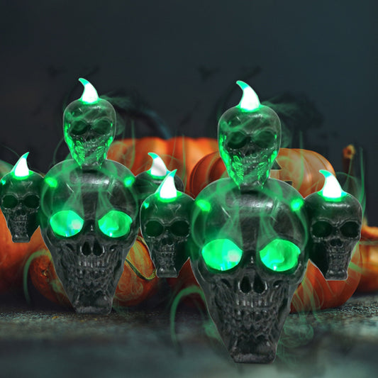 Nueva decoración de Halloween: Calavera de Halloween con adornos de luces.
