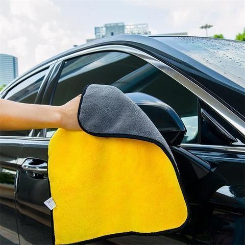 Toalla de lavado de coche de dos colores, de doble cara y de doble uso