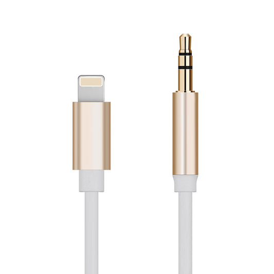 Compatible con Apple, para iPhone desde el 5 hasta el 14, Línea de audio auxiliar para vehículo, Línea de caja de audio, Interfaz Lightning Turn 3.5