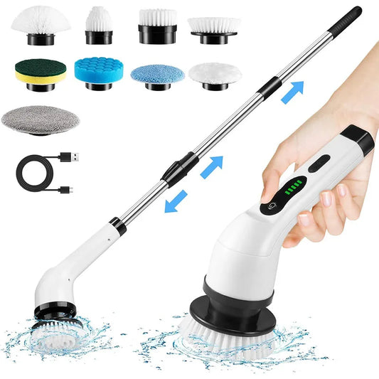 Fregador giratorio inalámbrico para el hogar, aparatos de cocina, cepillos para el cabello, escobas de baño, fregonas de inodoro, cepillo de limpieza eléctrico multiusos.