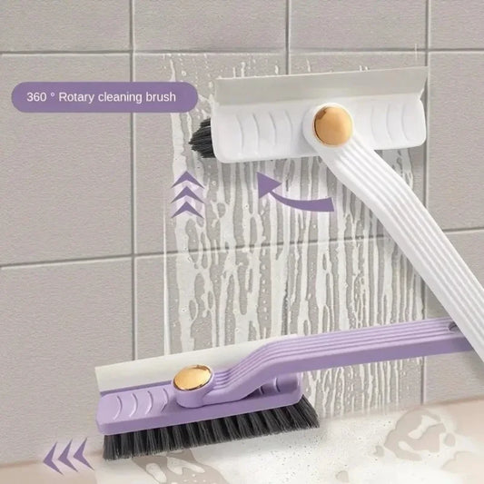 Cepillo multiusos para limpiar azulejos, con cerdas duras y rotación de 360°, ideal para suelos y paredes de baño y cocina.