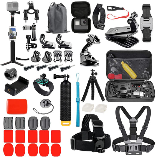 Accesorios para cámara de acción GoPro Hero 9, 8, 7, 5 y 4, mochila DJI Osmo Action, ventosa para montura de cristal, funda 4K y casco.