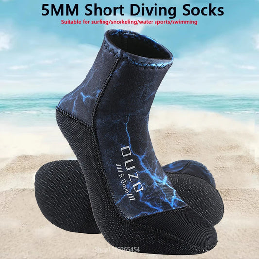 Calcetines de buceo de neopreno de 5 mm, para verano, para deportes de buceo, para surf, playa, antideslizantes, aletas de natación, resistentes a la arena y a los baños de hielo.