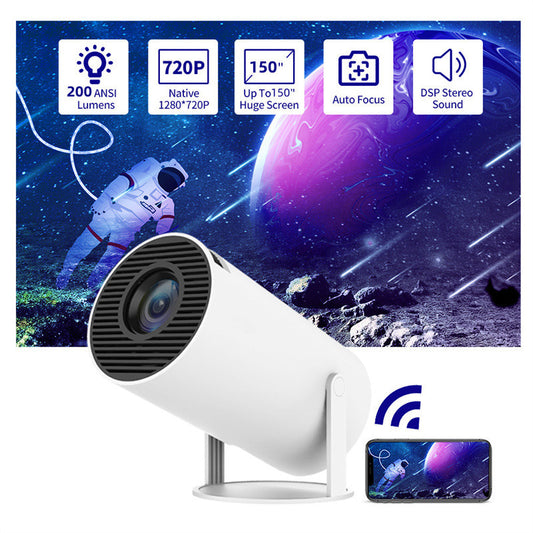 Proyector portátil pequeño y recto para uso doméstico, ángulo de proyección de 180 grados, enfoque automático, proyector de vídeo doméstico.