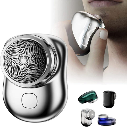 Mini afeitadora facial inalámbrica portátil, recargable por USB, eléctrica, en seco y húmedo, sin dolor, tamaño pequeño, para hombres.